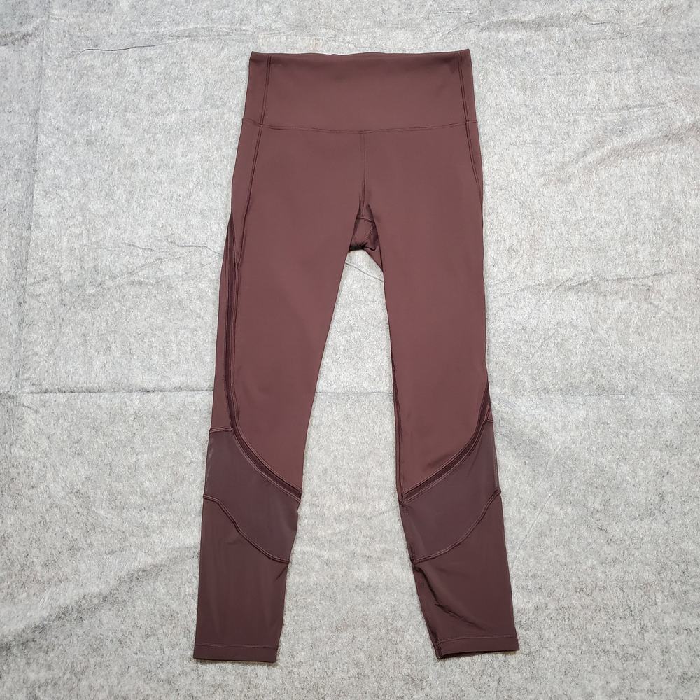 Lululemon Leggings Womens 6 Fresh In Mesh 25" Pelt Yoga Run Athletic Gym Workout